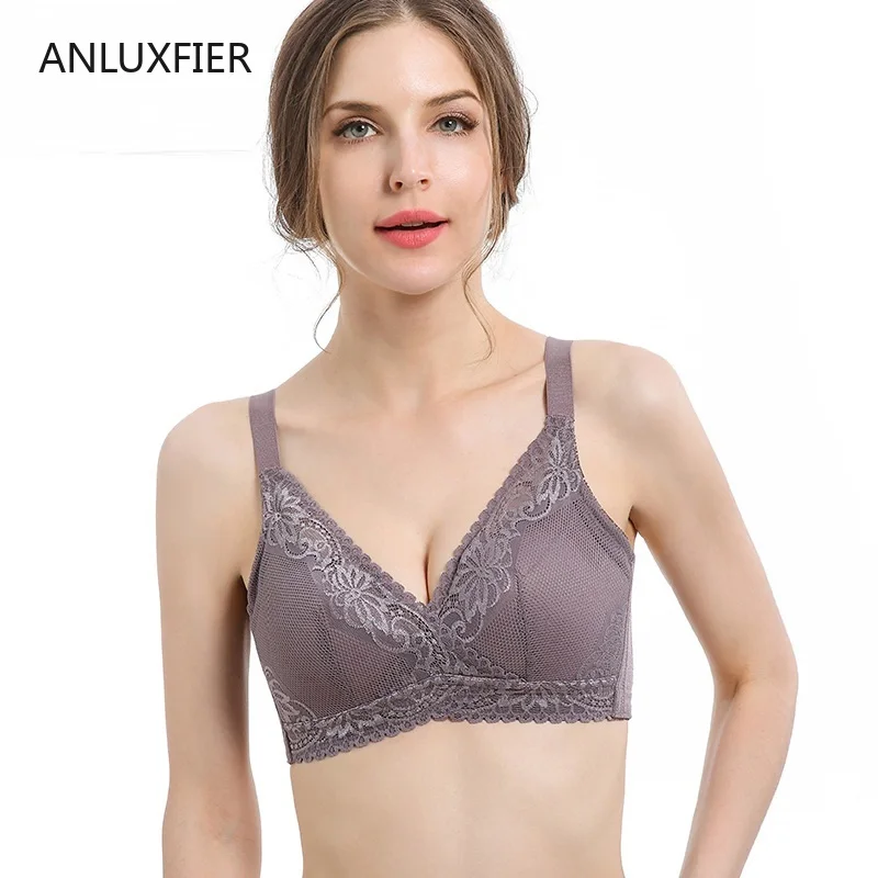 

H9712 Large Size Sexy Bra Lace Thin No Steel Ring Underwear Bras Comfortable Breathable Adjusted Shoulder Strap Lingerie Bra