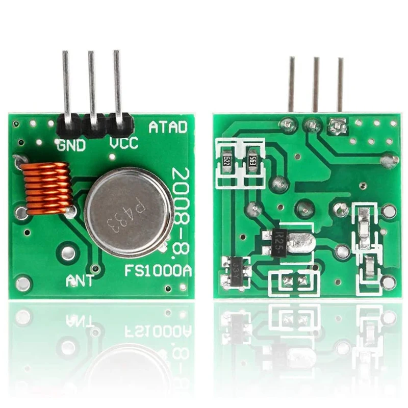 Set Of 3 433 Mhz Radio Transmitter And Receiver Module + 433 Mhz Antenna Helical Spiral Spring Remote Control