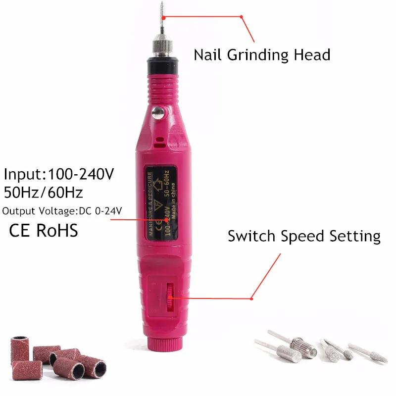 New Portable Electric Nail Drill Machine Manicure Machine Pedicure Drill Set Ceramic Nail File Nail Drill Equipment Tools