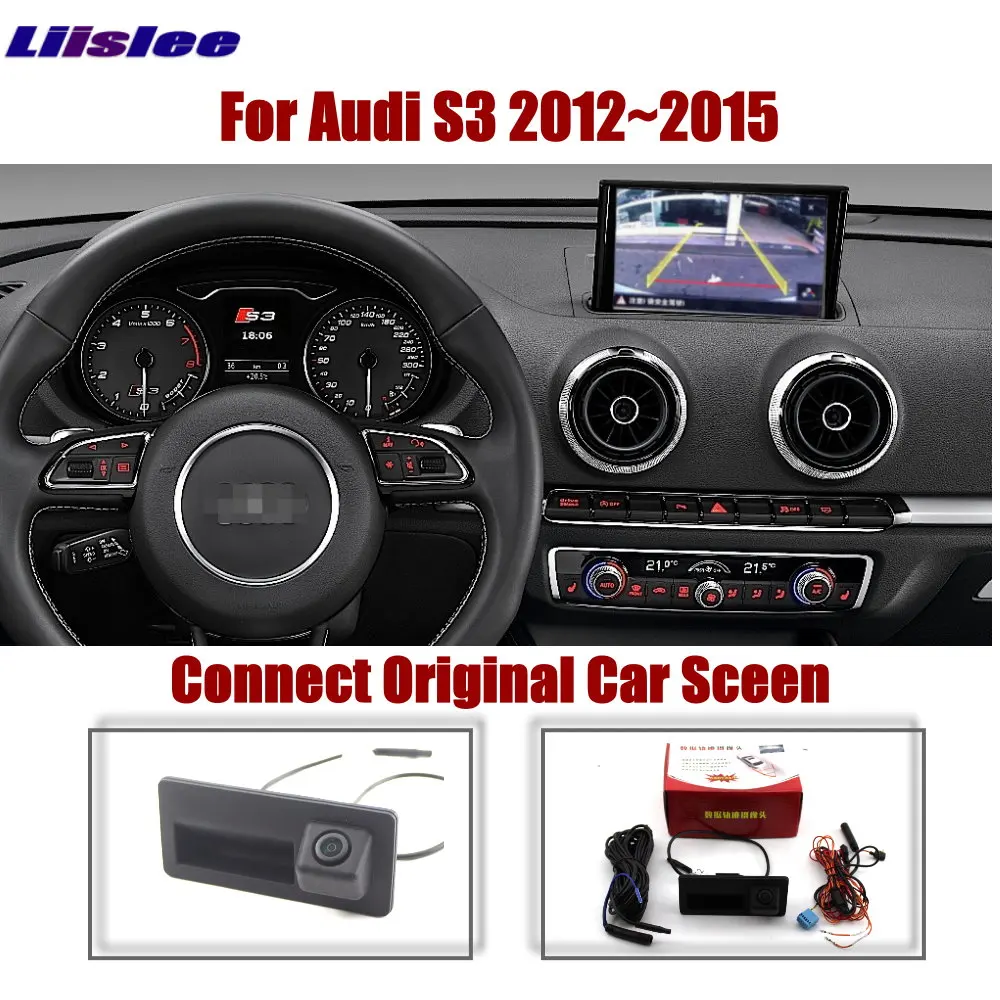 For Audi A3 (8V) 2012-2020 Car Dynamic Trajectory Camera Original Screen Upgrade Reverse Image Parking Rear Trunk Handle