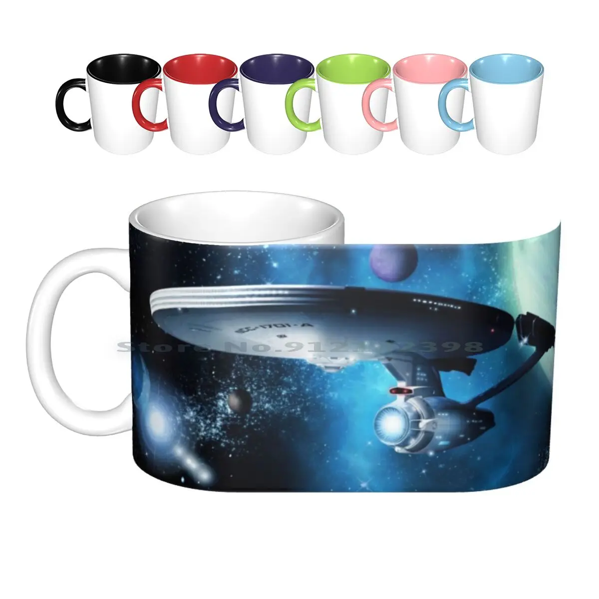 Enterprise A-Where Silence Has Lease Ceramic Mugs Coffee Cups Milk Tea Rbpartnerprogram Sci Fi Geeky Star Film Tv Show Tvshow