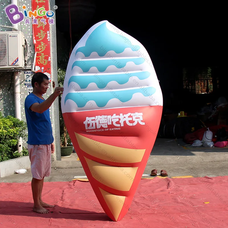 Portable 2 Mters Inflatable Ice Cream for Advertising / PVC Ice Cream Balloon for Display Toys