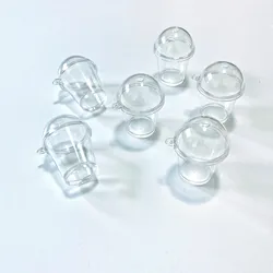 10PCS/LOT Fake Mini Milk Tea Cups DIY Simulation Crafts Clear Plastic Parfait Cup Tableware Dollhouse Kitchen Accessories
