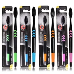 10Pcs/lots Adult Bamboo Charcoal Toothbrush PP+TPR Handle Non-slip Soft Tooth Brush Cleaning Oral Toothbrushes Dental Care Tools