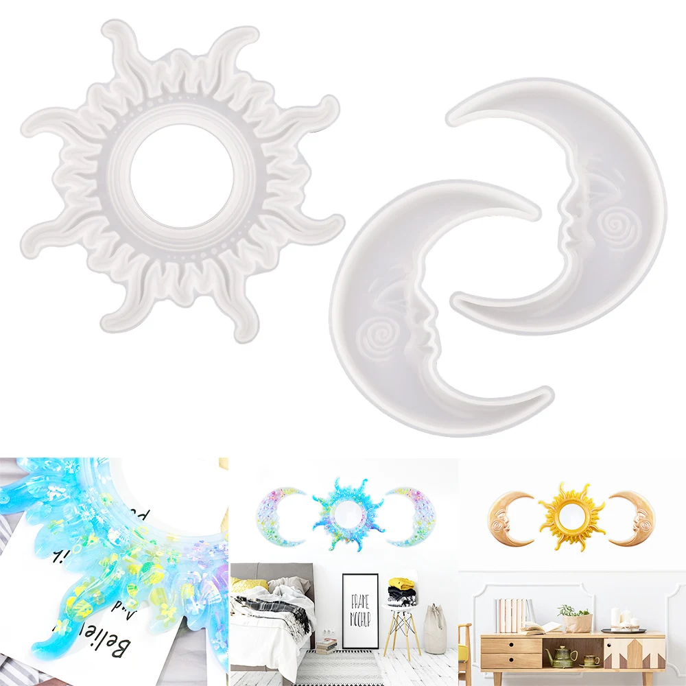 

DM139 Moon Sun Shape Mirror Mold Wall Decoration Resina Epoxi Moldes Moule Pour Resine Epoxy