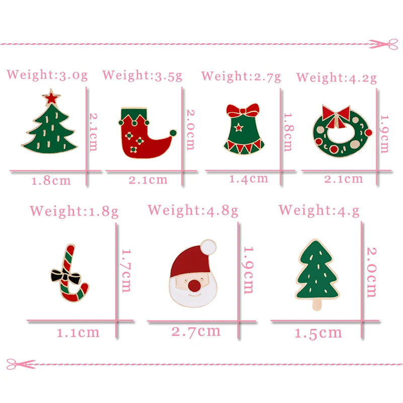 Cartoon Christmas Brooch Santa Claus Christmas Tree Bell Enamel Pins Cute Badge Hat Denim Lapel Pin Festival Party Jewelry Gifts