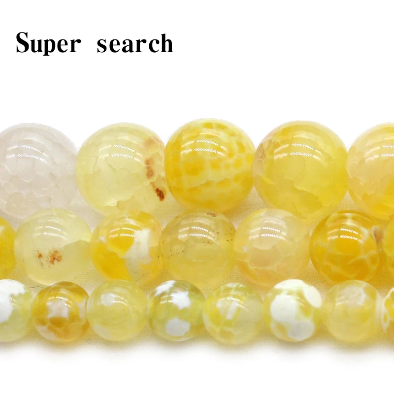 Wholesale Natural Stone Chalcedony smooth Yellow Agat Loose Round Beads Bracelet Necklace lady 6 8 10 MM Pick size For Jewelry