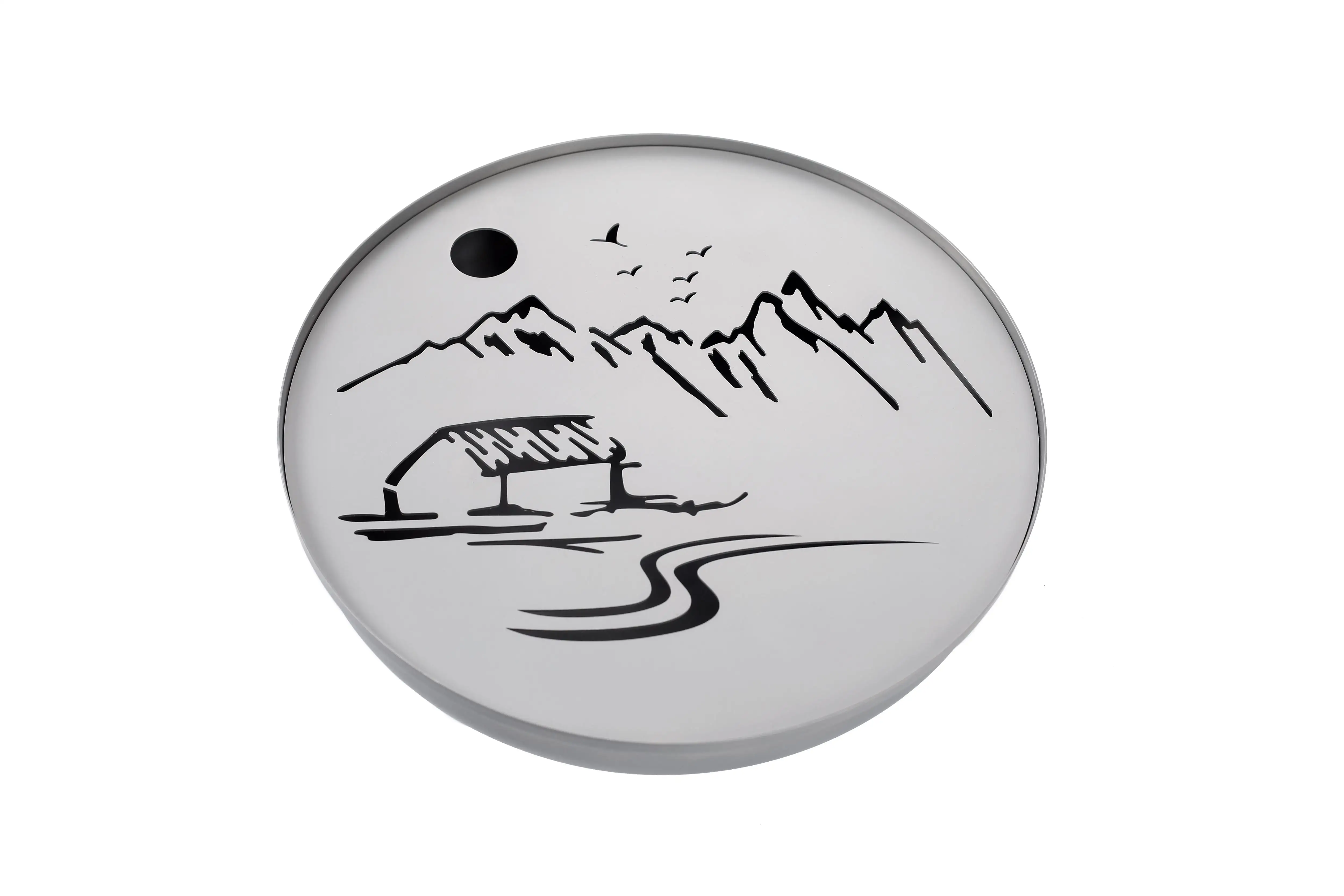 

Landscape Painting Tea Sets Titanium Tea Tray Travel Home Office Cups Tea Coffee Container