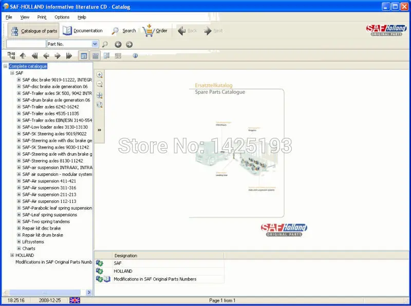 Saf Holland Spare parts catalog for SAF, HOLLAND, GF, TRILEX, NEWAY