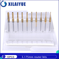10PCS 3.175mm 0.80-3.00mm PCB Milling Cutter Coated/Titanium-Plated PCB Drill Bit Gong Cutter
