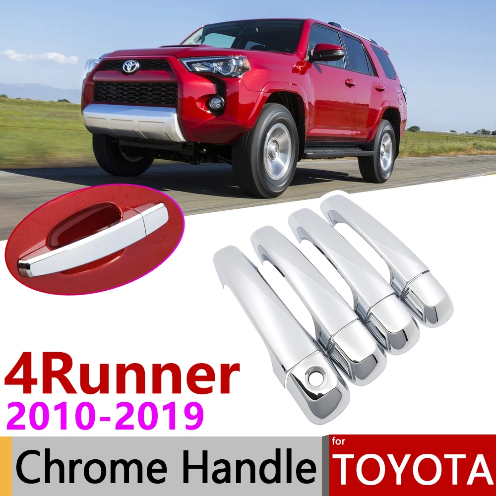 for Toyota 4Runner 4 Runner N280 2010~2019 Chrome Door Handle Cover Car Accessories Stickers Trim Set 2011 2013 2015 2017 2018