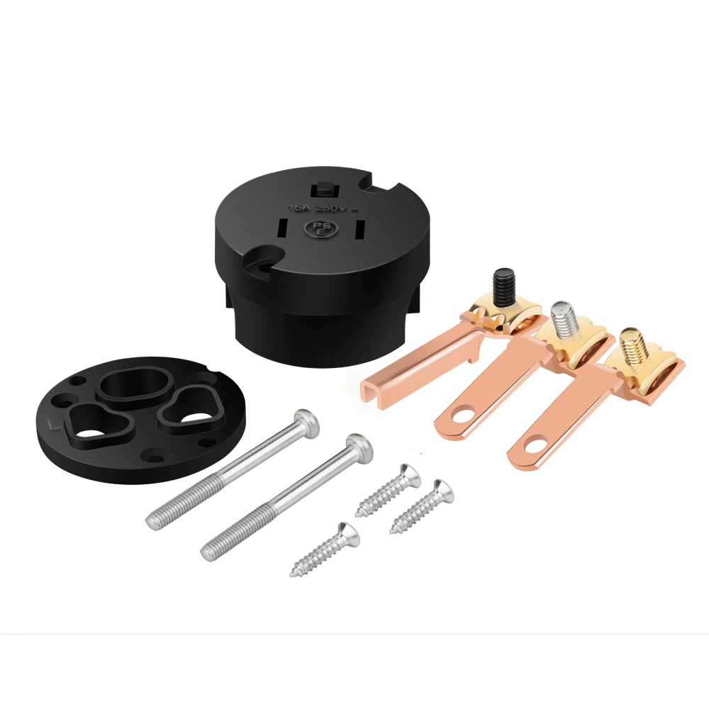 Monosaudio M106/F106 Hifi US-Netzstecker aus 99,998 % rotem Kupfer, amerikanischer Standard-Elektrobuchse und IEC-Anschluss, Audio-Netzstecker