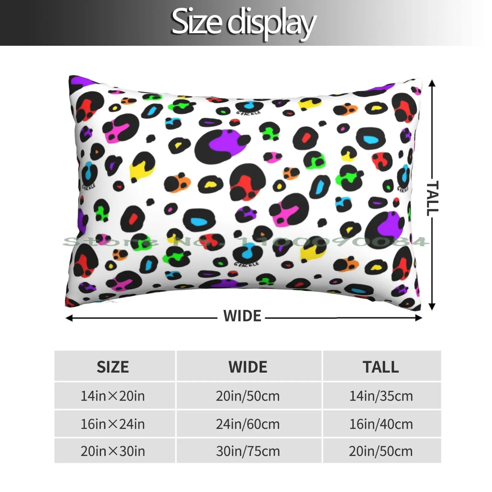 Rainbow Leopard Print Pillow Case 20x30 50*75 Sofa Bedroom Big Yikes Uh Oh Oops Yikesss Mistake Goofed It Typography Memes Oh