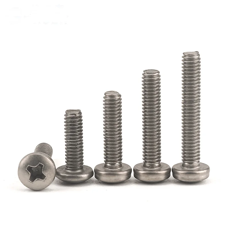 1PC M3 M4 M5 M6 6mm L= 8mm - 50mm TA2 Titanium Bolts Round Head Screw Cross Round Phillips Pan Head Bolt Screw Phillip Pleine