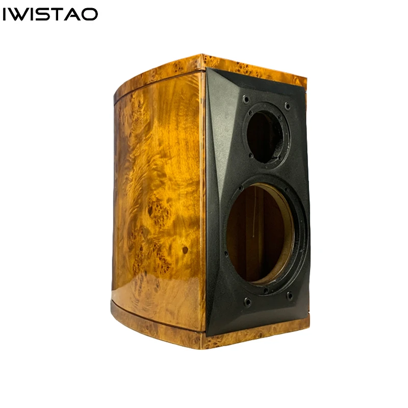 IWISTAO HIFI 8นิ้ว2ทางที่ว่างเปล่าลำโพงตู้1 PC 30L MDF Board ต้นไม้ Nodules วีเนียร์กลองรูป amber Red-สีน้ำตาล Inverted DIY