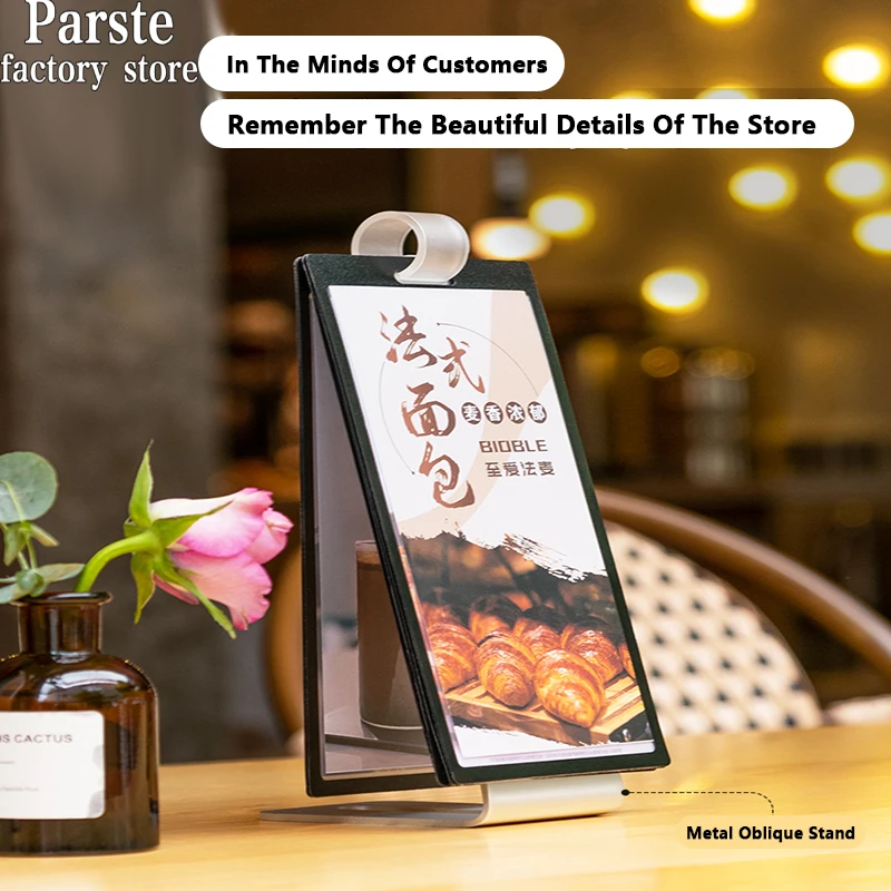 Flip Page Table Card Promotion Display Stand Menu Book Loose-Leaf Catering Self-Service Dish Price List Double-Sided Liquor Card