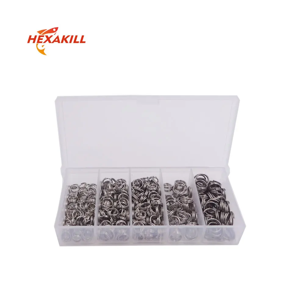 400pcs/Lot Stainless Steel Split Ring Fishing Hard Bait Double Loop Split Open Carp Tool Fishing Pesca Lures Tackle Connector