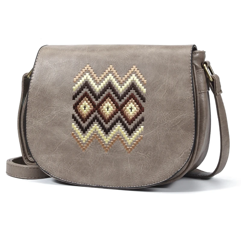 Annmouler-Bolso de hombro Vintage para mujer, bandolera bordada, pequeño, de calidad, a la moda