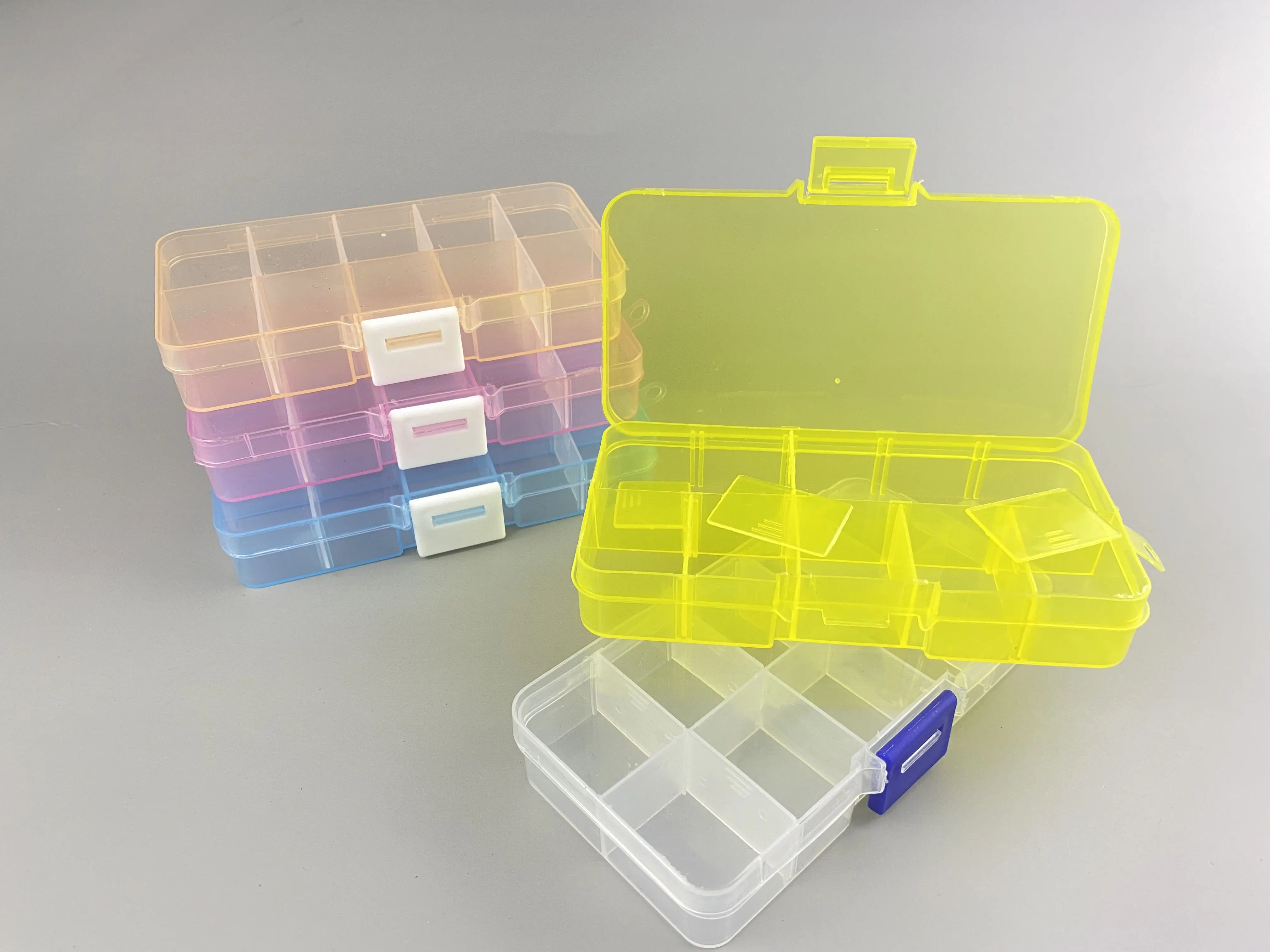 New 10 Slots Cells Colorful Portable Tool Storage Box Container Ring Electronic Parts Screw Beads Plastic Box