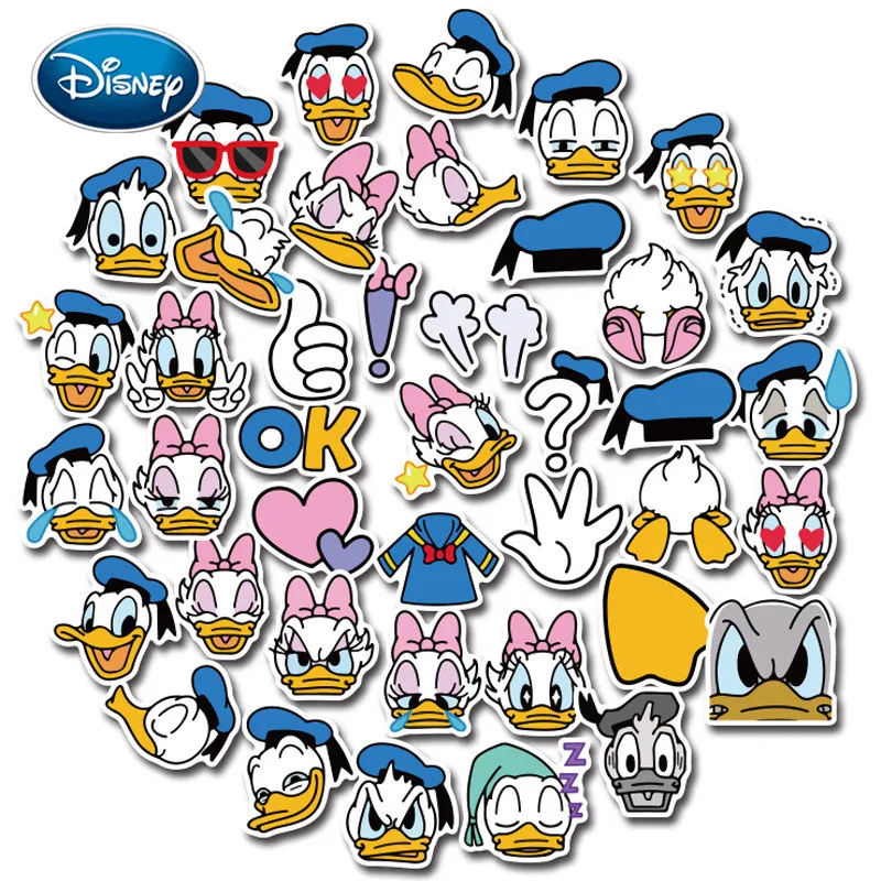 40pcs Disney cartoon anime Donald Duck sticker cute mini mobile phone water cup children’s stationery waterproof  sticker set