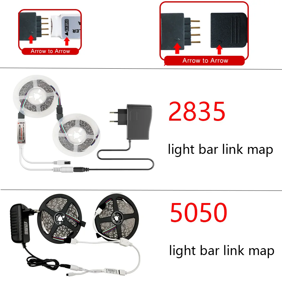 Tira de luces LED con Control IR, cinta Flexible resistente al agua, con Bluetooth, DC 12V, enchufe estadounidense y europeo, 5M, 10M, 15M, RGB 5050