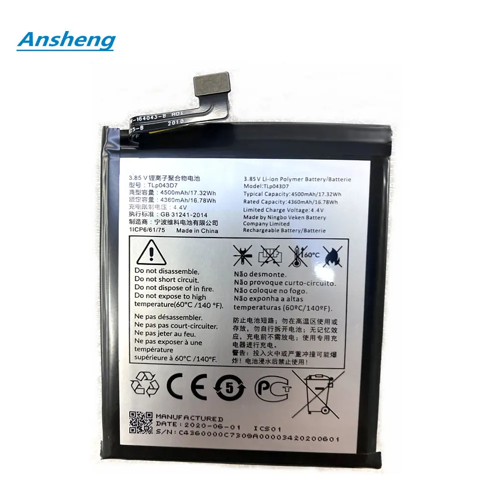 

Original 3.85V 4500mAh TLP043D7 TLp043E7 Battery For Alcatel One Touch TLp043D7 043D7 TLp043D1 043D1 Smartphone