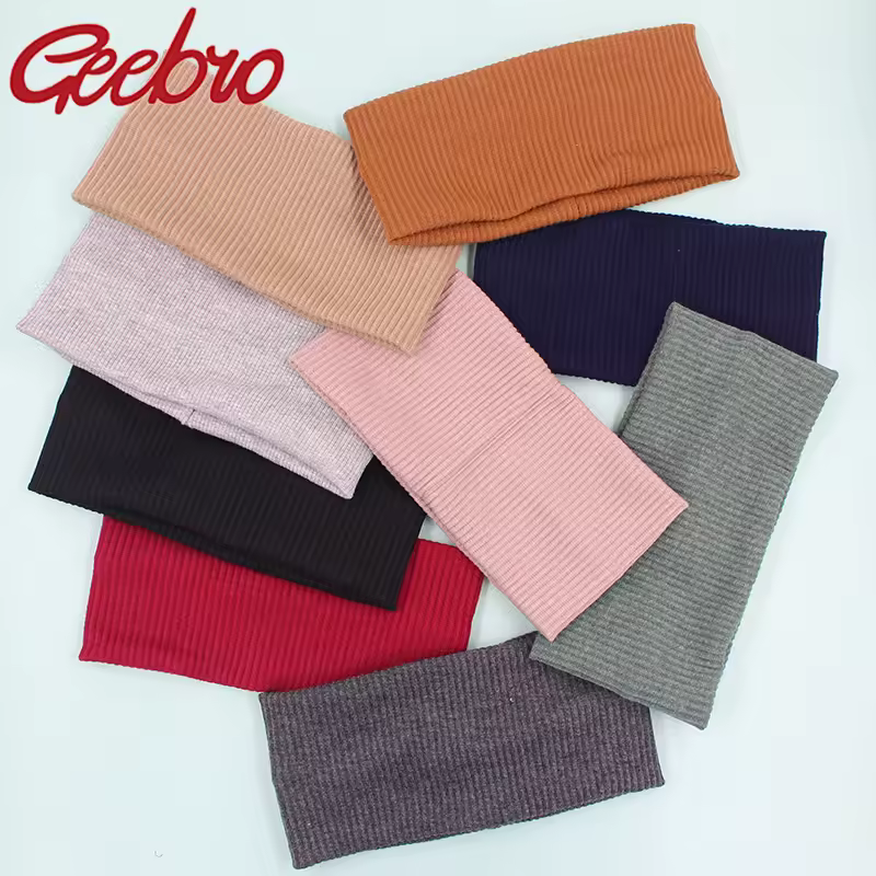 סרט ראש בצבע טהור טיארה חדשה בסגנון פופולרי אביזרי שיער רחבים רכים ומתיחים סרט וינטאג' לשיער בנדנה