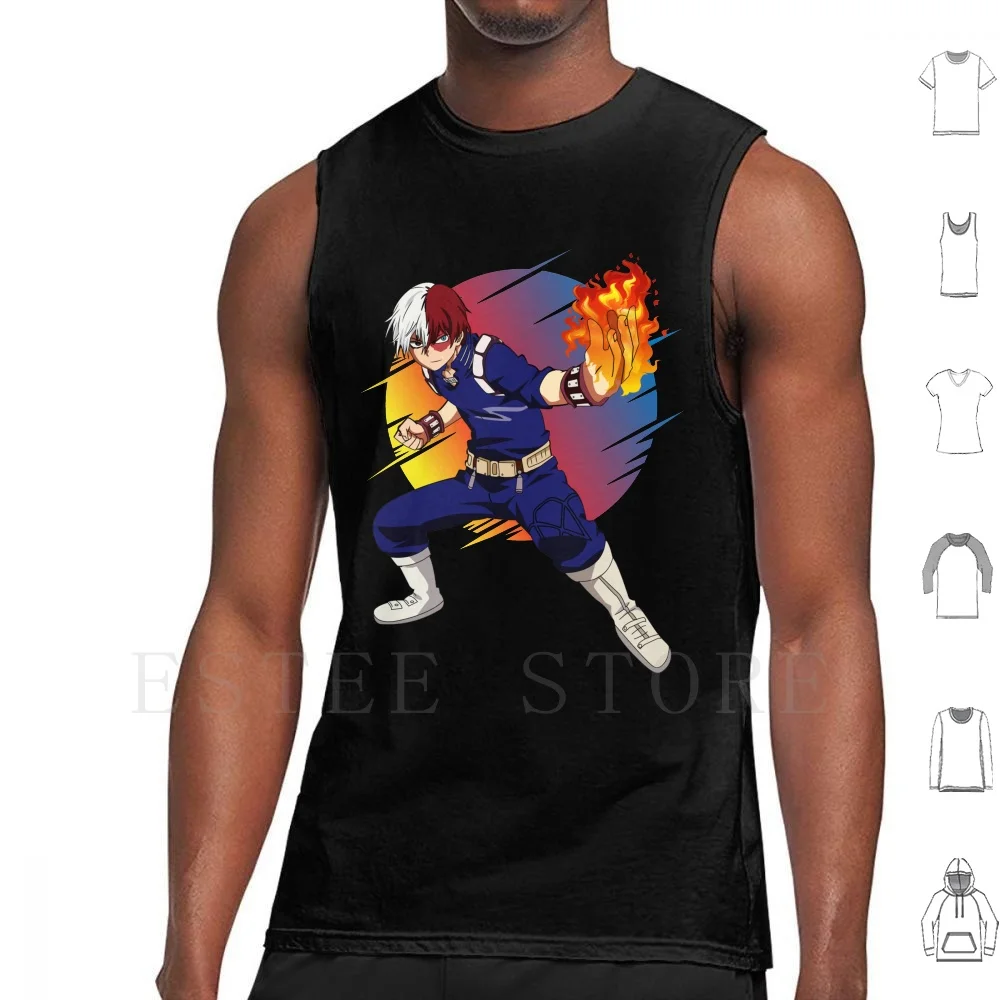 Shoto Todoroki Tank Tops Vest Sleeveless Izuku Midoriya Deku Boku No Hero Academia Shoto Todoroki Japanese Anime Quirk