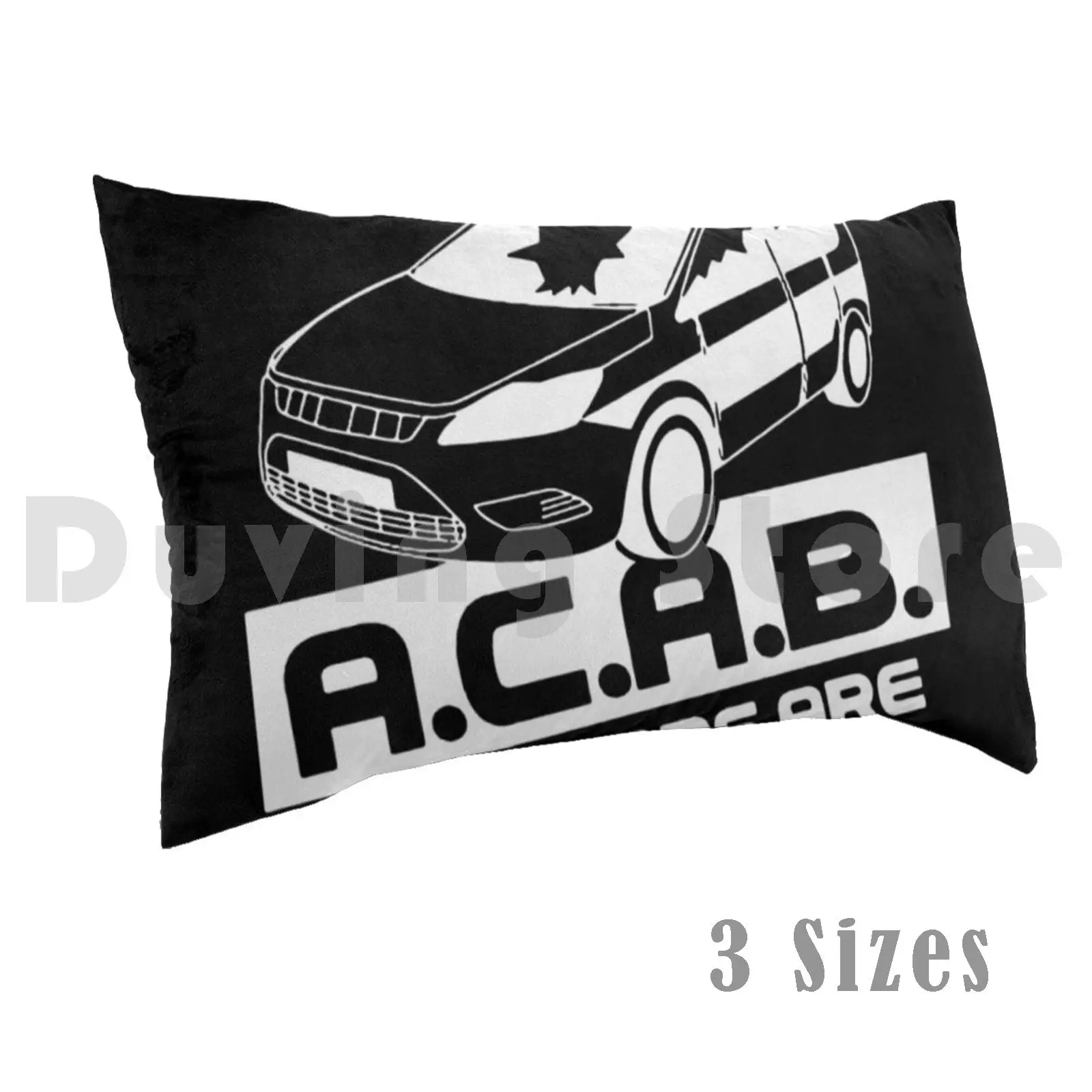 Acab Pillow case 2945 Black Black White George Acab Protestd Activism Protest Riots Black