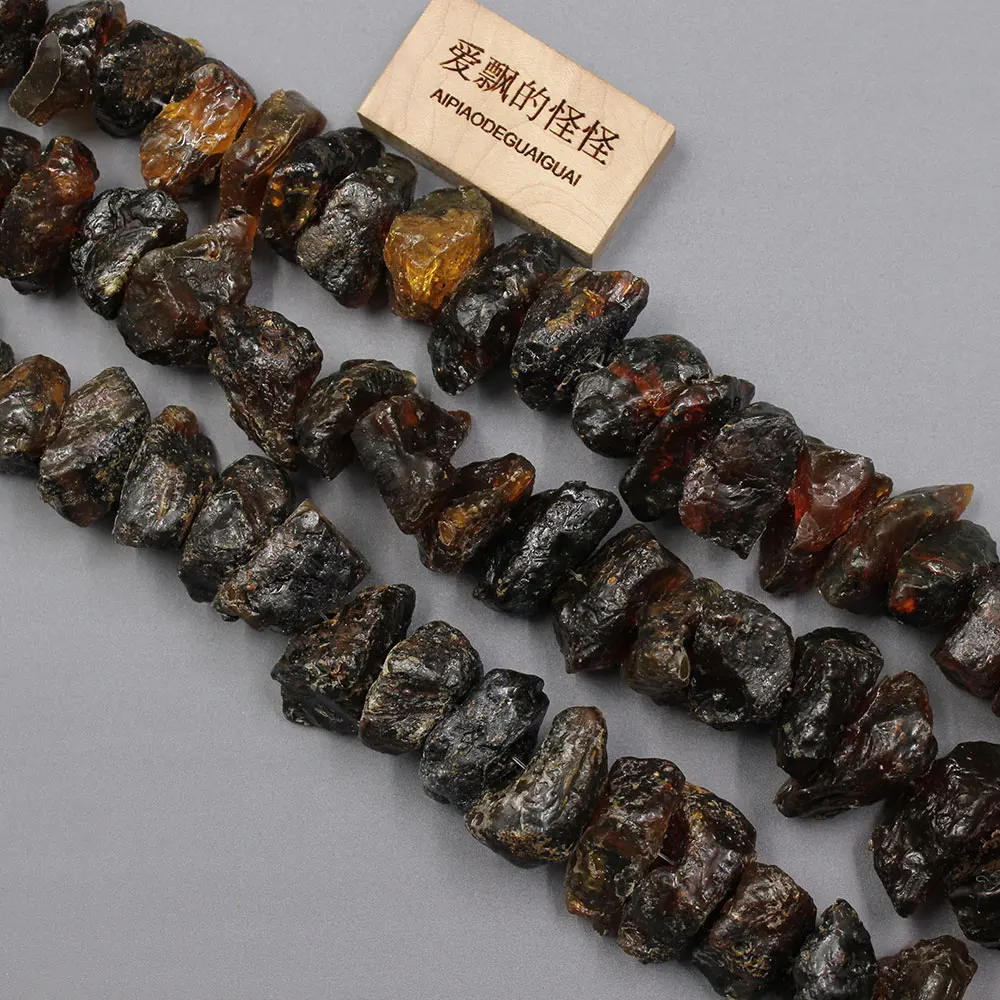 APDGG Natural Brown Amber Rough Raw Nugget Gemstone Beads 1.5