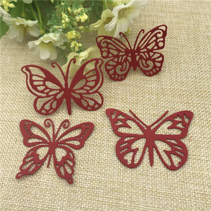 4pcs butterfly Craft Metal stencil mold Cutting Dies decoration scrapbook die cuts Album Paper Craft Embossing DIY Card Crafts