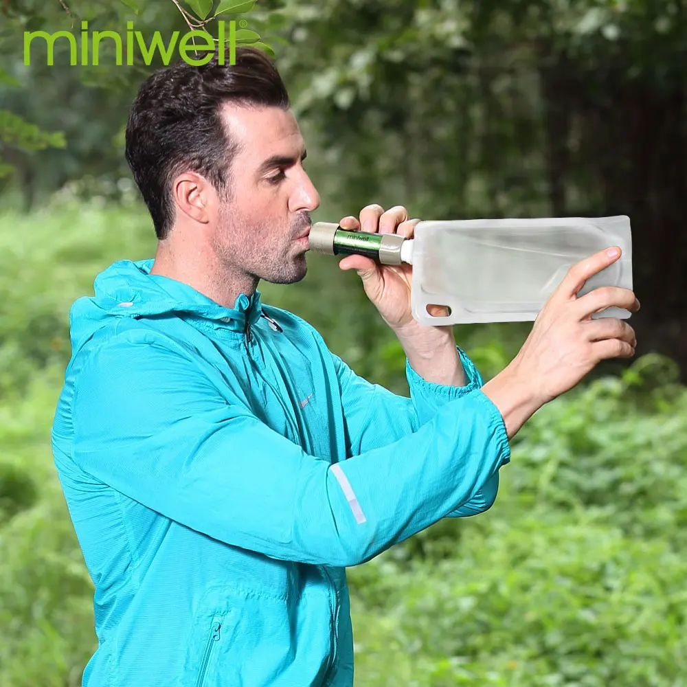 Miniwell Portable Camping Water Filter System with 2000 Liters Filtration Capacity for Outdoor Emergency Survival Tool