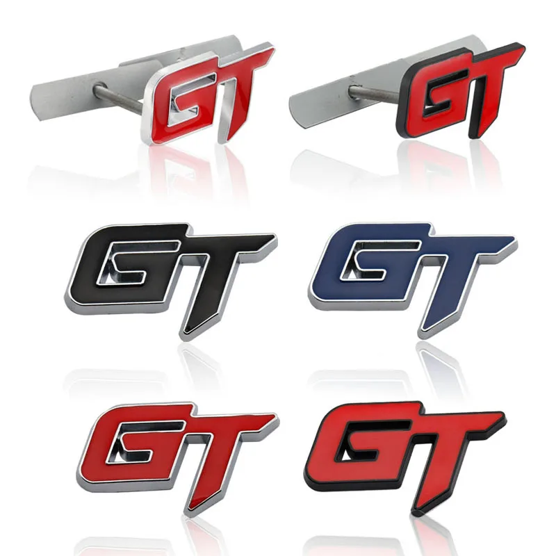 ملصق شعار خلفي للسيارة GT معدني ثلاثي الأبعاد شعار الشارات غطاء المحرك الأمامي شواء جراند تور لسيارات BMW X6 X5 فورد موستانج فوكس Mk 1 2 3 7 مونديو