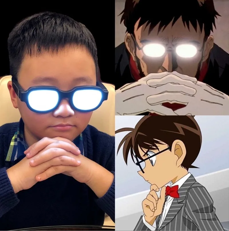 Groothandel Japan Anime Led Light Bril Eyewear Cosplay Kostuums Youtube Twitter Online Tonen Rekwisieten Detective Conan Cosplay Props