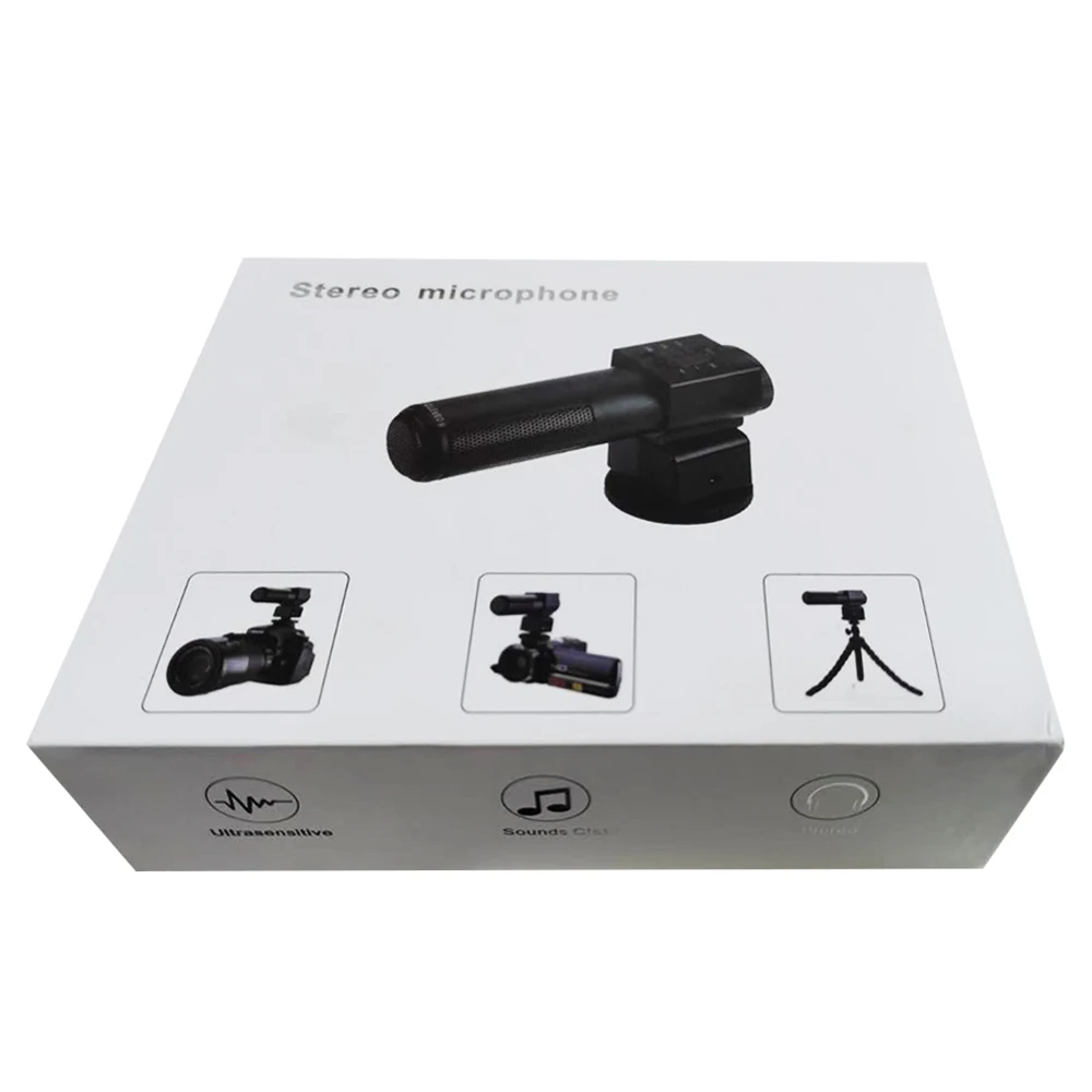 KOMERY Camera And Video Microphone Professional Studio Digital Video Stereo Recording 3.5mm Microphones For Camera For Canon