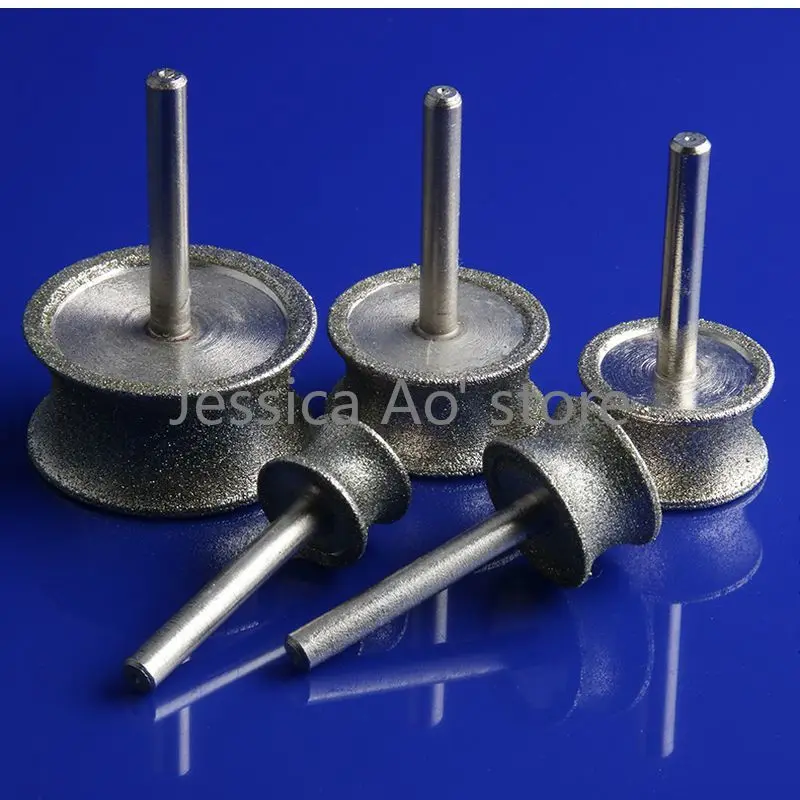 6mm Shank 20-60mm Bracelet Polishing Grinding Wheel Arc Concave Beads Ring Milling Cutters Diamond Grinding Heads Sander Tools