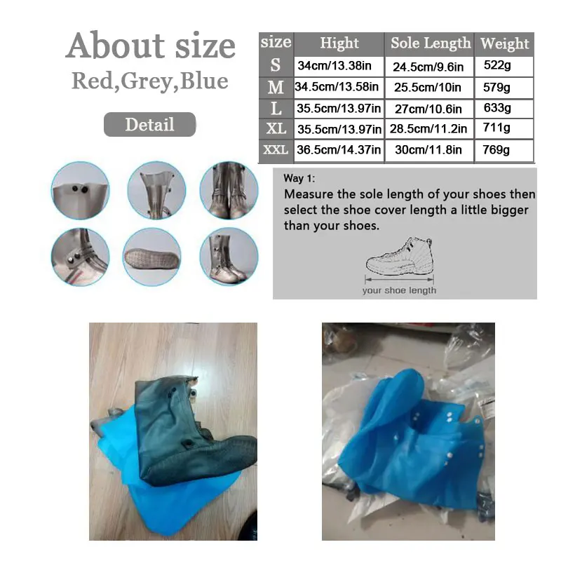 Unisex Waterproof Silicone Shoe Cover, Fly Fishing Boot Cover, Reutilizável, Antiderrapante, Chuva, Neve Overshoe, Ciclismo, Caminhadas, Dobrável