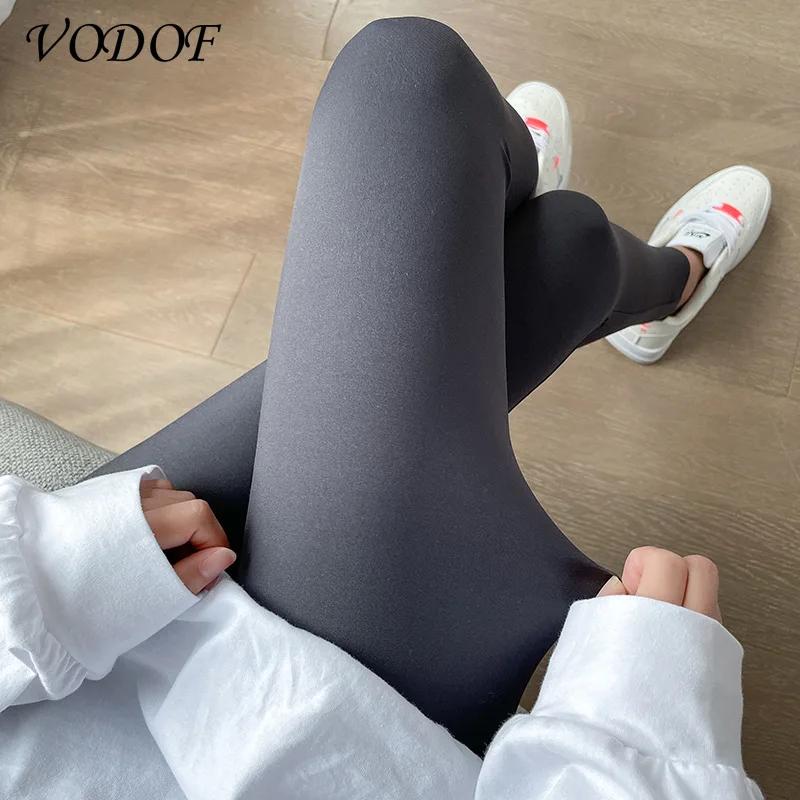 VODOF  2021 Women Fitness Winter Rabbit Plush Thermal Legging Cold Resistance Below Zero