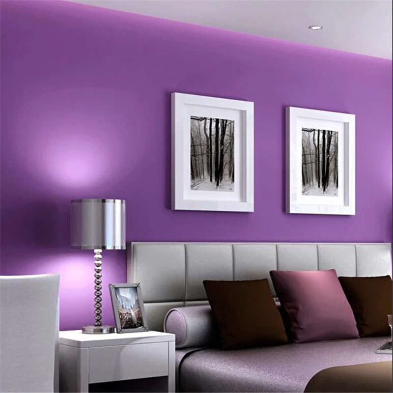 wellyu  Purple wallpaper violet modern simple pure color bedroom living room restaurant rotten noble background wall paper