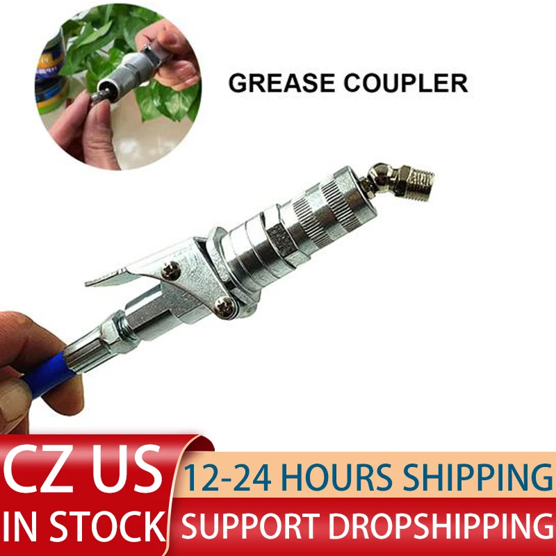 Grease Coupler Lock Pliers High Pressure Grease Fitting Double Handle Grease Filling Head Self-Locking Grease Mouth Grease Gun