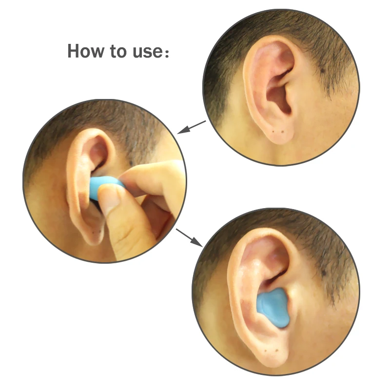 6Pcs Reusable Anti Noise Silicone Earplugs Aid Sleep Soft Earplugs Waterproof Swimming Earplugs Soundproof Ear Plugs Health Care