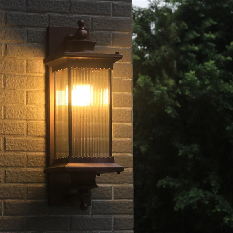 OUFULA Outdoor Retro Wall Light Sconces Classical LED Lamp Waterproof Home Decorative For Porch
