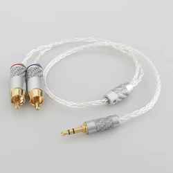 Nowy kabel RCA radio HiFi 3.5mm do 2RCA Audio kabel AUX złącze RCA 3.5 Y Splitter do wzmacniaczy Audio zestaw kina domowego R