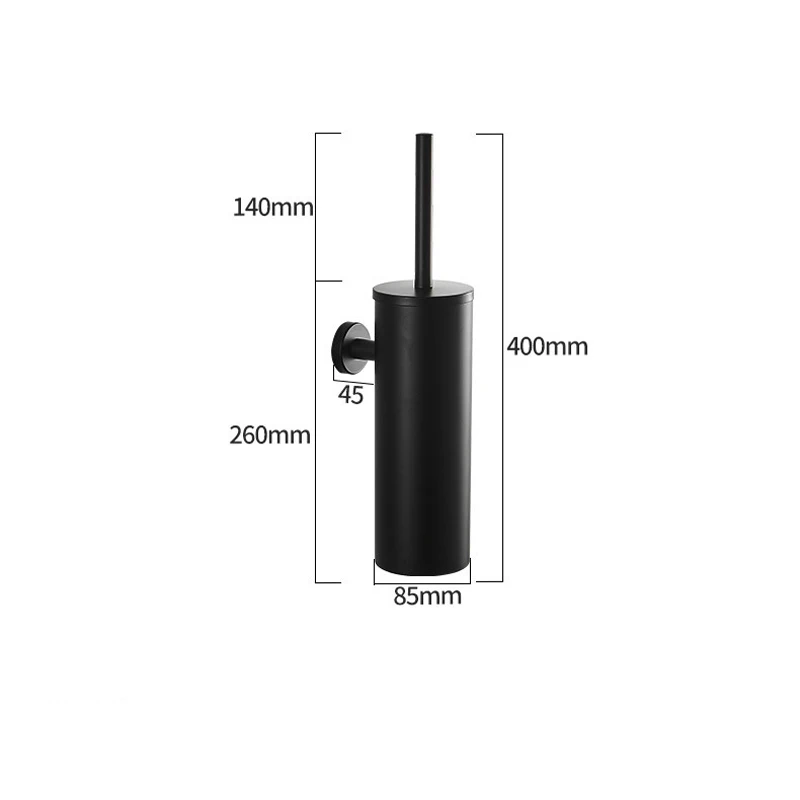SUS 304 Stainless Steel Matte Black Deodorant Anti-smell Wall Mounted Bathroom Toilet Brush Holder TH514