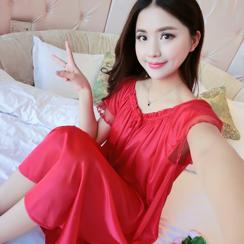 

Women's Satin Nightgown Sexy Classic Teddy Chemises Long Nightwear Housecoat Lingerie Party Nightwear Oversize Nighties Wedding