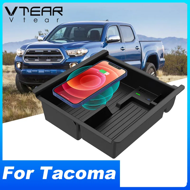 Car Wireless Charger Fast Mobile Phone Charging Panel adapter For Toyota Tacoma 2017-2022 Interior Product Auto Accessories