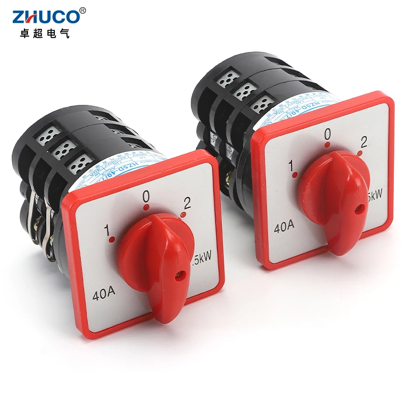 

ZHUCO HZ5D-40/7.5 M05 M06 7.5KW 40A Induction Motor Reversible Transfer Switch Two Voltage Three-pole Universal Cam Switch