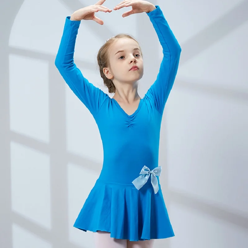 Lange Mouwen Leuke Dans Jurk Voor Meisjes, Katoen Ballet Dancewear, Peuter Mooie Ballet Jurk, kinderen Tutu Jurk, Kinderen Dans Rokken