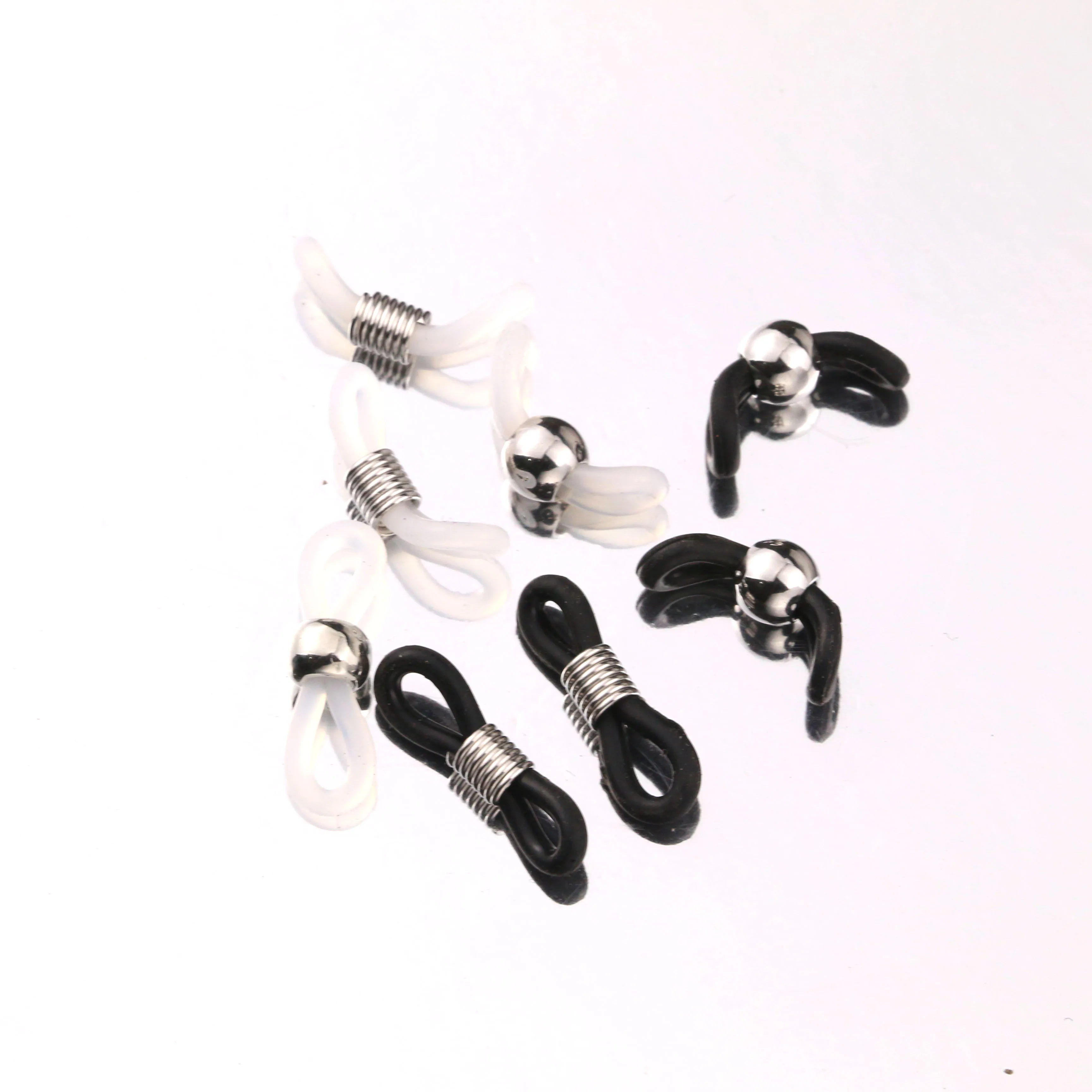 20pcs/lot Stainless Steel Eyeglasses Spectacle Chain Rope Holder Strap Rubber Loop End Eye Glasses Connector DIY Jewelry Making