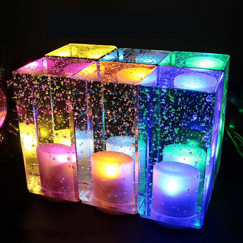 LED Charging Bar Crystal Table Lamp Restaurant Music Restaurant KTV Desk Lamp Living Room Colorful Night Lamp Bedroom Home Decor